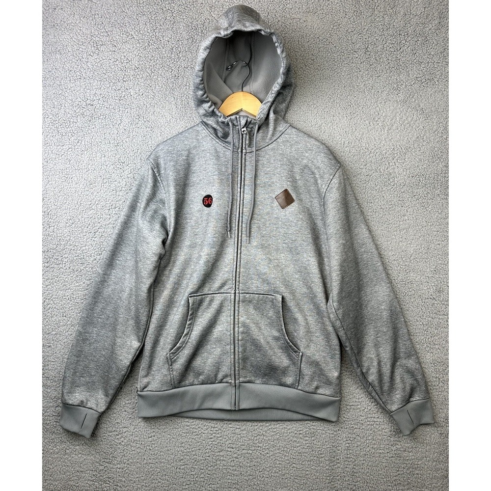 Burton Dryride Colombo Hooded Sweatshirt Adult Medium Gray Full Zip Wyoming
